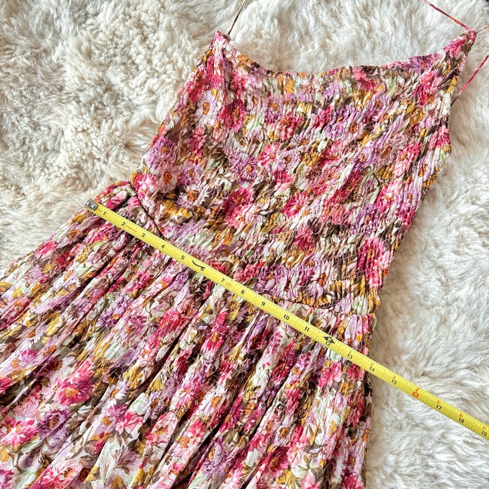 💋SOLD💋🪷🍧DÔEN ‘Felicity’ Silk JARDIN DU PALAIS Smocked Backless Dress XS✨ - Picture 9 of 17